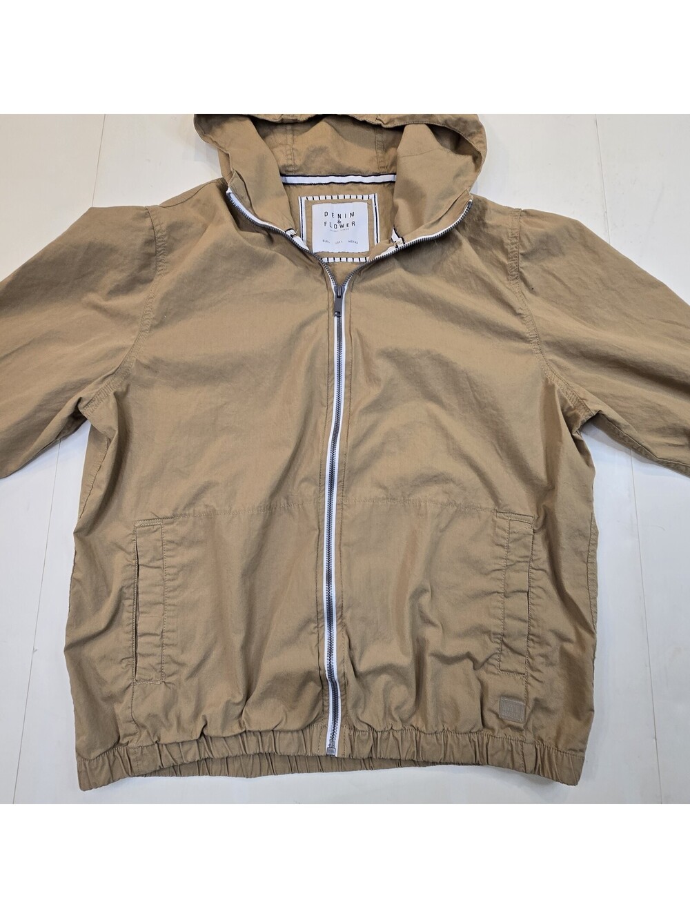Denim & Flower Jacket Men’s L Lightweight Unlined Hooded Full Zip Ricky Singh - Picture 5 of 9